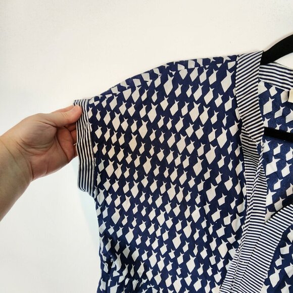 Vineyard Vines Diamond Fish Tiered‎ Top Tassel Tie Neck Cotton Nautical Navy XS - Picture 3 of 11